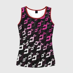 Женская майка 3D Розовобелый паттерн ДжоДжо