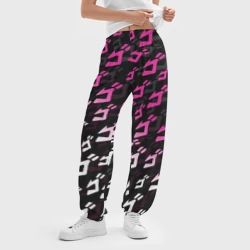 Женские джоггеры оверсайз 3D Розовобелый паттерн ДжоДжо - фото 2