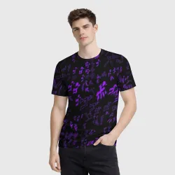 Мужская футболка 3D [JJBA] Menacing Pattern purple - фото 2