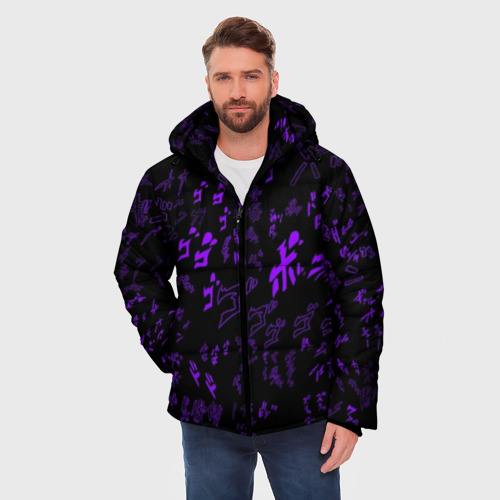 Мужская зимняя куртка 3D [JJBA] Menacing Pattern purple, цвет черный - фото 3