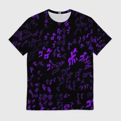 Мужская футболка 3D [JJBA] Menacing Pattern purple