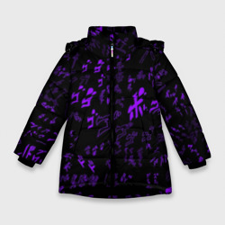 Зимняя куртка для девочек 3D [JJBA] Menacing Pattern purple