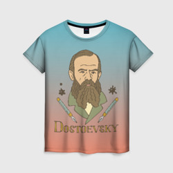 Женская футболка 3D Достоевский Фёдор Михайлович