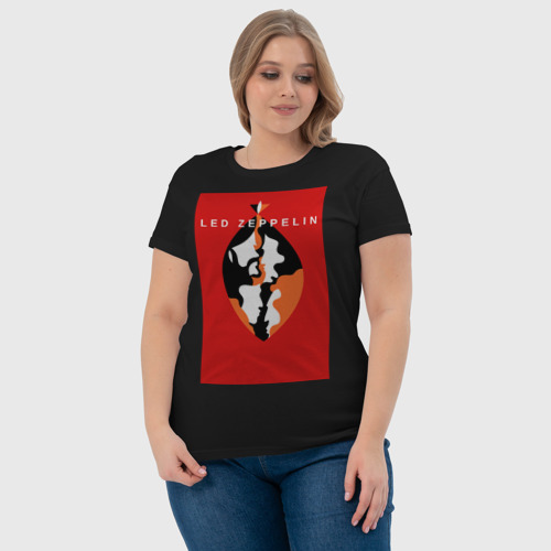 Женская футболка хлопок led zeppelin, цвет черный - фото 6