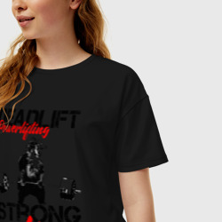 Женская футболка хлопок Oversize Powerlifting - фото 2