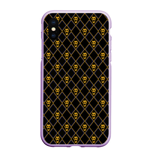 Чехол для iPhone XS Max матовый Killer Queen желтый паттерн, цвет сиреневый