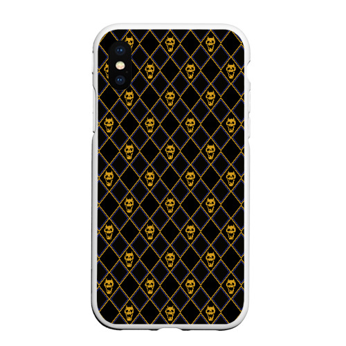 Чехол для iPhone XS Max матовый Killer Queen желтый паттерн, цвет белый