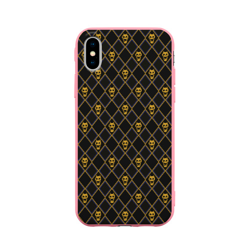 Чехол для iPhone X матовый Killer Queen желтый паттерн