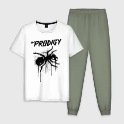 Мужская пижама с белой футболкой хлопок The Prodigy
