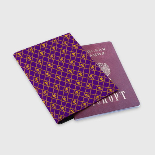 Обложка для паспорта матовая кожа Killer Queen розовый паттерн, цвет черный - фото 3
