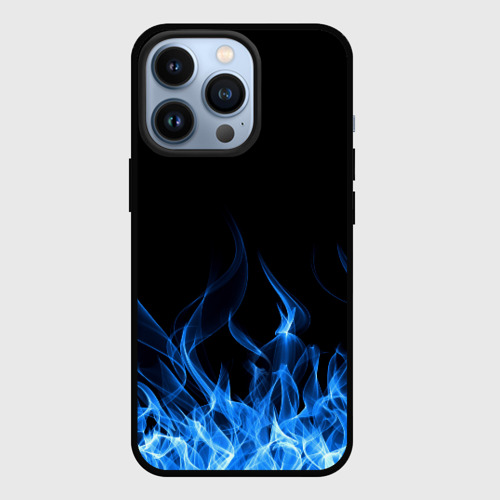 Чехол для iPhone 13 Pro Синий Огонь, цвет черный