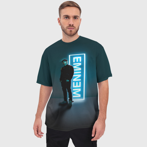 Мужская футболка oversize 3D Eminem, цвет 3D печать - фото 3