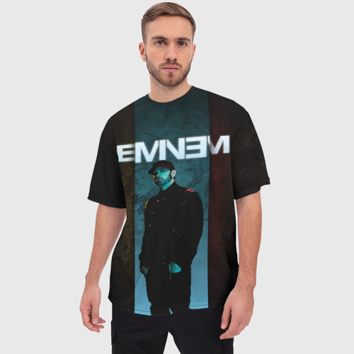 Мужская футболка oversize 3D Eminem, цвет 3D печать - фото 3