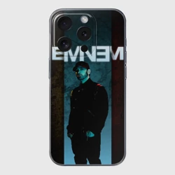 Чехол для iPhone 15 Pro силиконовый с защитой камеры Eminem