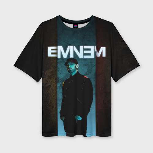 Женская футболка оверсайз с принтом Eminem, вид спереди №1