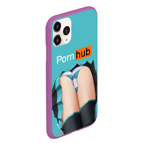 Чехол для iPhone 11 Pro Max матовый Porn hub, цвет фиолетовый - фото 3