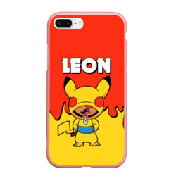 Чехол для iPhone 7Plus/8 Plus матовый Brawl Stars Leon Pikachu