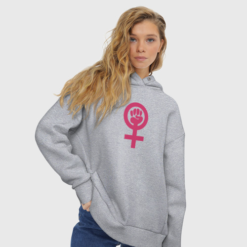 Женское худи Oversize хлопок Womanpower, цвет меланж - фото 4