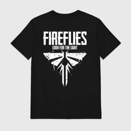 Мужская футболка хлопок с принтом The Last of Us на спине, вид сзади #1