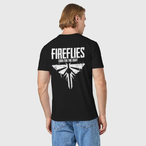 Мужская футболка хлопок с принтом The Last of Us на спине, вид сзади #2