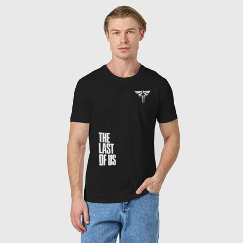 Мужская футболка хлопок с принтом The Last of Us на спине, фото на моделе #1