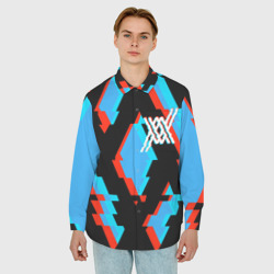 Мужская рубашка oversize 3D Two XX blue - фото 2