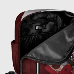 Рюкзак с принтом Ноль два диагональ для женщины, вид на модели спереди №5. Цвет основы: белый