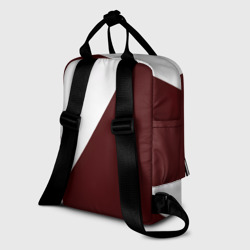 Рюкзак с принтом Ноль два диагональ для женщины, вид на модели сзади №1. Цвет основы: белый