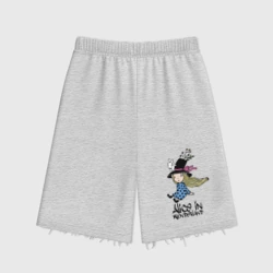 Женские шорты oversize футер хлопок Алиса в стране чудес