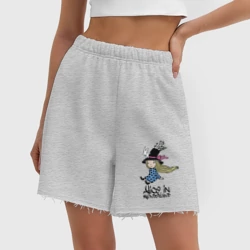 Женские шорты oversize футер хлопок Алиса в стране чудес - фото 2
