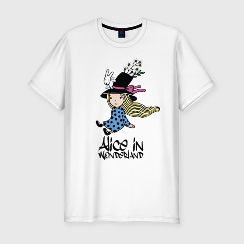 Мужская футболка хлопок Slim Алиса в стране чудес