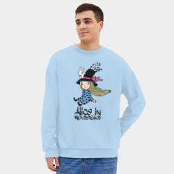 Мужской свитшот oversize без начеса хлопок Алиса в стране чудес - фото 2