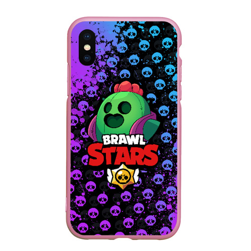 Чехол для iPhone XS Max матовый Brawl Stars, цвет розовый