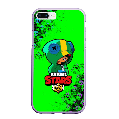 Чехол для iPhone 7Plus/8 Plus матовый Brawl Stars Leon, цвет светло-сиреневый