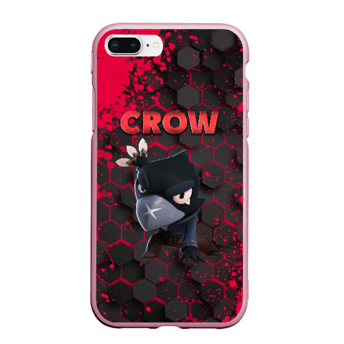 Чехол для iPhone 7Plus/8 Plus матовый Brawl Stars crow, цвет розовый