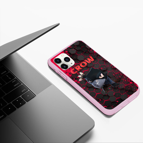 Чехол для iPhone 11 Pro Max матовый Brawl Stars crow, цвет розовый - фото 5