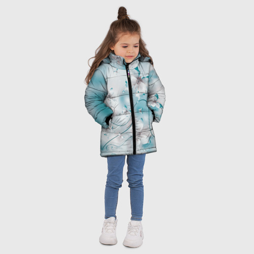 Зимняя куртка для девочек 3D Бабочки, цвет черный - фото 5