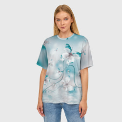 Женская футболка oversize 3D Бабочки - фото 2