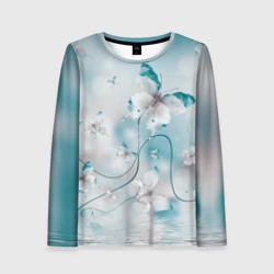 Женский лонгслив 3D Бабочки