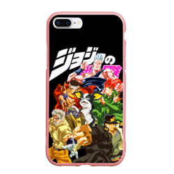 Чехол для iPhone 7Plus/8 Plus матовый JoJo Герои на черном