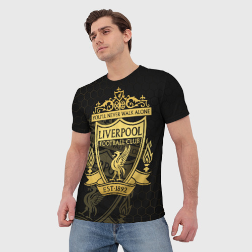 Мужская футболка 3D с принтом Ливерпуль, фото на моделе #1
