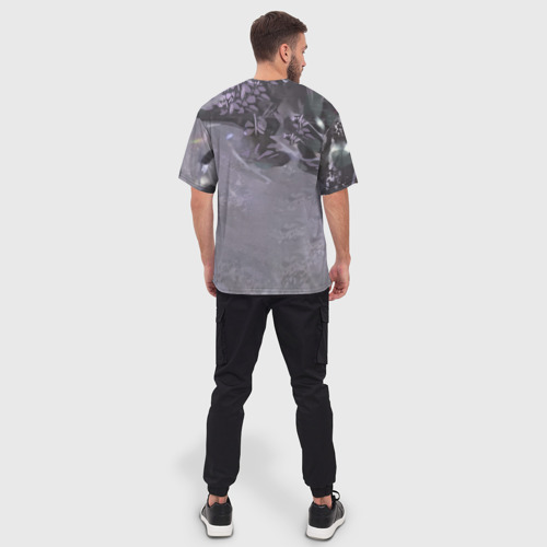 Мужская футболка oversize 3D Ноль два арт серый, цвет 3D печать - фото 4
