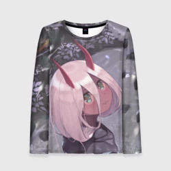 Женский лонгслив 3D Ноль два арт серый