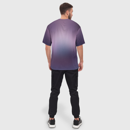 Мужская футболка oversize 3D Ноль два неон, цвет 3D печать - фото 4