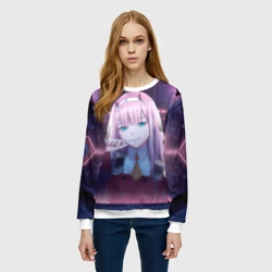 Женский свитшот 3D Ноль два неон - фото 2