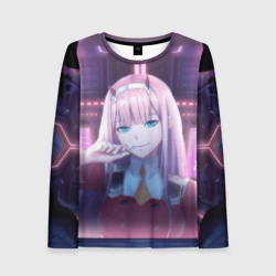 Женский лонгслив 3D Ноль два неон