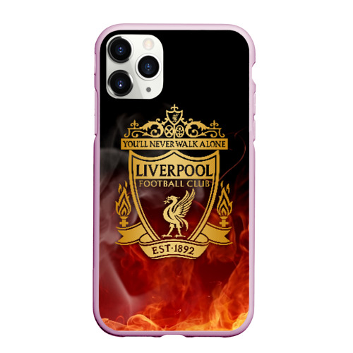 Чехол для iPhone 11 Pro Max матовый Liverpool Ливерпуль, цвет розовый