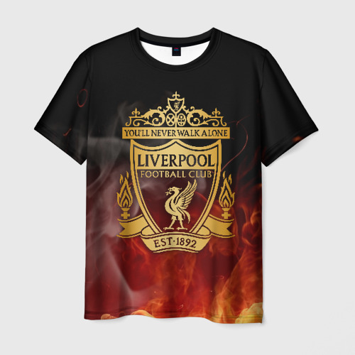 Мужская футболка с принтом Liverpool Ливерпуль, вид спереди №1