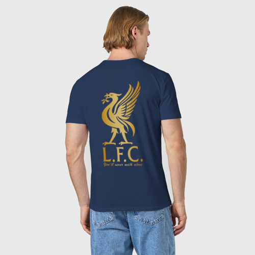 Мужская футболка хлопок Liverpool, цвет темно-синий - фото 4