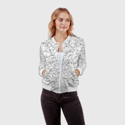 Женский бомбер 3D Белые мыши - фото 2